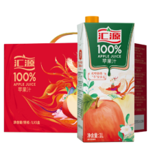 21:00开抢，plus会员:汇源100%果汁苹果汁浓缩果汁饮料1L*5盒整箱礼盒装