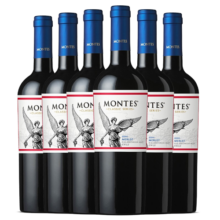 MONTES蒙特斯经典梅洛红酒葡萄酒750ml*6整箱日常口粮酒智利原瓶进口
