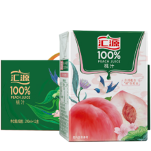 限地区、PLUS会员：汇源 100%果汁桃汁礼盒200ml*12盒*2件+凑单品