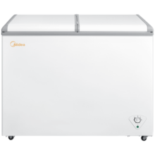 美的（Midea）220升 双温展示柜家用商用囤货冰柜 大容量冷柜 蝶形推拉玻璃双门冷藏冷冻卧式冰箱 BCD-220VM(E)