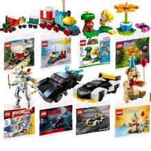 LEGO 乐高 拼砌包迷你袋赛车机甲城堡小火车花朵创意益智积木