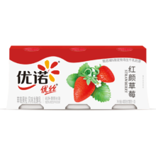 PLUS会员、需首单：yoplait 优诺 优丝果粒草莓味酸奶135gx3杯 家庭分享装