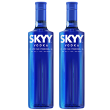 PLUS会员: SKYY 深蓝 伏特加原味 原装进口 洋酒鸡尾酒基酒 750ML*2瓶 组套装