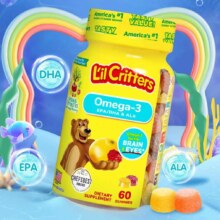 lilcritters丽贵小熊糖鱼油藻油 dha2岁+ 60粒