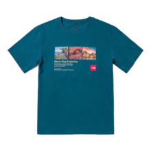 PLUS会员：The North Face 北面 户外印花短袖 81N7 蓝色