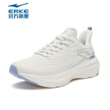 鸿星尔克（ERKE）【穿梭】跑步鞋女2023新款春秋季防滑减震轻便透气软底女运动鞋子 橡芽白/黛蓝紫 37