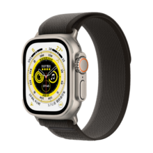 Apple/苹果 Watch Ultra 智能手表GPS+蜂窝款 49毫米钛金属表壳黑配灰色野径回环式表带S/M MQFG3CH/A