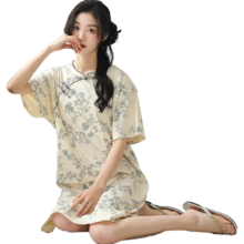 plus会员:猫人 国风旗袍女士睡衣