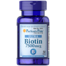 普丽普莱Puritan's Pride biotin生物素营养片7500mcg*50粒 高含量高效护发护肤护甲 美国进口