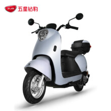 PLUS会员:五星钻豹电动车成人60V20A长续航电动摩托1200W电瓶车 G1 真彩天鹅灰