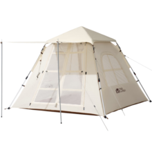 牧高笛（MOBIGARDEN）自动帐篷 户外露营大门厅3-4人公园帐零动160 NX22561007 米白