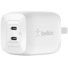 贝尔金（BELKIN）氮化镓充电器 45W双口快充 苹果手机iPhone充电头 超小便携 Type-C电源适配器 WCH011