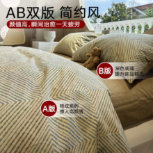 京东百亿补贴、PLUS会员：无印良品 A类抗菌全棉床上四件套 200*230cm 几何秘境