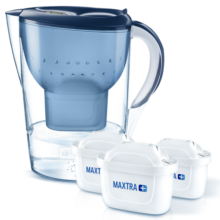 碧然德(BRITA) 滤水壶Marella蓝色3.5L 1壶4芯套装 海洋系列 过滤净水器 家用滤水壶 净水壶配4只滤芯