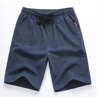 月伊纺 男士100％纯棉休闲短裤 XZ126 蓝色 XXL