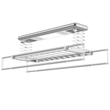 金贵夫人 电动晾衣架阳台升降晾衣杆自动晾衣机风干杀菌晒衣架智能凉衣架 X4-FS冰川银 节能照明+加速风干+光波杀菌