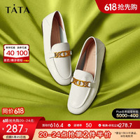 TATA 他她 秋商场同款方头乐福鞋