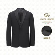 百亿补贴：GIOVANNI VALENTINO 卓凡尼·华伦天奴 卓凡尼华伦天奴西服男士春秋季黑色西装商务正装戗驳领