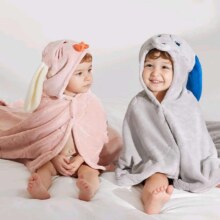 plus会员:bc babycare新生婴儿绒款带帽浴巾 105*105cm