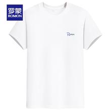 ROMON 罗蒙 男士潮流印花圆领短袖T恤衫2024夏季薄款宽松上衣男