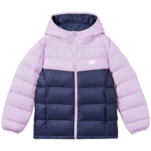 Skechers斯凯奇童装儿童轻薄羽绒服冬季男女童外套三防保暖大童服L422K049 棉花糖白/0074/撞色 120cm