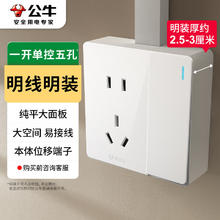 BULL 公牛 明装大板开关插座 G59系列 一开单控五孔插座 G59E333A