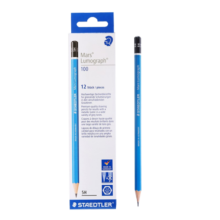 施德楼（STAEDTLER）素描铅笔100蓝杆专业绘图绘画学生速写工具-5H（12支装）