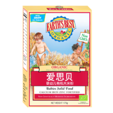 PLUS会员：爱思贝（EARTH'S BEST）高铁有机大原味米粉 宝宝辅食米糊地球好婴幼儿米粉6个月175g*1盒*4件