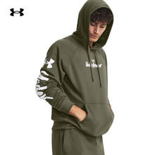 安德玛 UNDERARMOUR）秋冬Rival男子抓绒训练运动连帽卫衣1379760 绿色390 M
