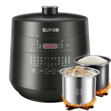 苏泊尔（SUPOR）深汤系列电压力锅5L 家用智能 上蒸下煮 0涂层钢胆大屏触控智能预约SY-50YC8082G双胆电饭煲高压锅