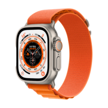 Apple/苹果 Watch Ultra 智能手表 GPS + 蜂窝款 49毫米 钛金属表壳橙色高山回环式表带中号 MQFJ3CH/A