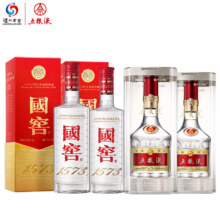 京东百亿补贴：五粮液 普五 第八代*国窖1573 52度 浓香型白酒 500ml*4瓶 浓香套装