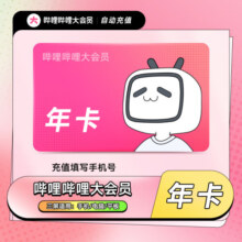 【填写手机号充值】哔哩哔哩大会员12个月年卡 bilibili大会员B站VIP大会员1年 哔哩哔哩会员年卡