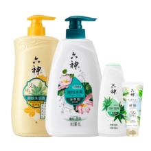 PLUS会员，需首购:六神 超值沐浴露套装 艾叶滋润1L+清怡冰爽1L+420ml