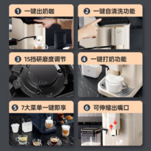 卡梭（CASO PRODESIGN）全自动咖啡机意式咖啡20Bar高压萃取双锅炉自动打奶泡智能清洁咖啡自由家用办公室咖啡机送礼佳选 奶咖白