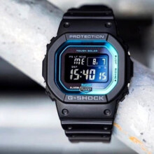 卡西欧（CASIO）G-SHOCK礼物推荐男表经典35周年限定街头说唱小方块金属小方表 电波+太阳能+蓝牙GW-B5600-2