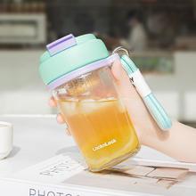 LOCK&LOCK 550ml玻璃杯男女生泡茶杯水杯