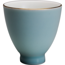 容山堂轻时 陶瓷祥和茶杯 小号品茗杯主人杯个人杯单杯盏功夫茶具 陶瓷祥和茶杯-精锐蓝