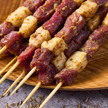 鲜京采 内蒙古孜然羊肉串1kg （50串）鲜冻羊肉串 BBQ烧烤食材