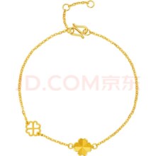 Plus会员：周六福四叶草足金999黄金手链 约2.08g
