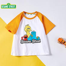 SESAME STREET 芝麻街童装女童短袖t恤夏装衣服女大童半袖上衣儿童夏季t恤 E11桔色 150cm