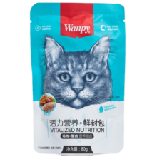 顽皮（Wanpy）鲜封包成幼猫罐头营养猫粮猫咪零食猫湿粮条 蟹肉+鸡肉80g*5包