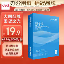 deli 得力 莱茵河 A4 双面打印 复印纸 洁白鲜亮细腻A4 70g-单包/500张