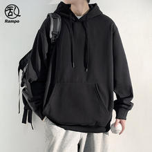 Rampo 乱步 300g重磅长袖T恤男士oversize新款美式休闲宽松百搭连帽卫衣外套