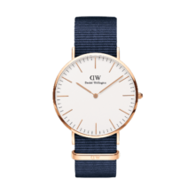 丹尼尔惠灵顿（DanielWellington）DW手表北欧风简约男士腕表40mm尼龙表带石英表520礼物DW00100275