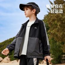 ASK junior 男童外套2024春装新品儿童撞色立领休闲登山服