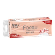 洁柔Face 卷纸加厚4层75g无芯卷纸3提共30卷
