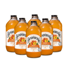 PLUS会员: Bundaberg 宾得宝 含气蜜桃汁饮料  375ml*6 玻璃瓶装 澳州原装进口