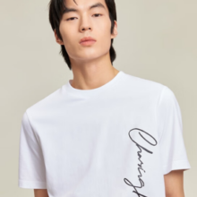 JACK&JONES 杰克琼斯字母印花短袖T恤男 雪白色
