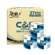 plus会员，概率券:洁柔有芯卷纸 蓝面子4层140克*27卷